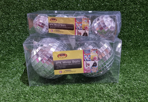 2 Pcs Christmas Mirror Balls Hanging